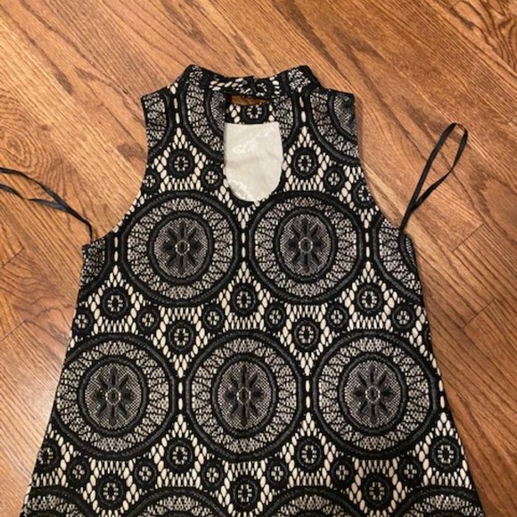 Holiday Party black champagne sparkle Mock Neck cocktail XS dress - Picture 9 of 9